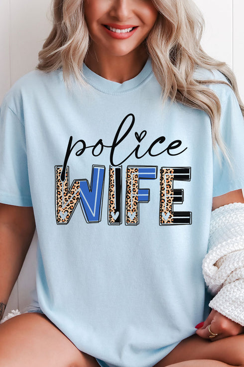 Police Wife Comfort Colors Adult Ring-Spun Cotton Tee