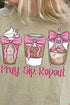 Pray Sip Repeat Comfort Colors Adult Ring-Spun Cotton Tee