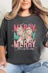 Preppy Blossom Merry Christmas Comfort Colors Adult Ring-Spun Cotton Tee