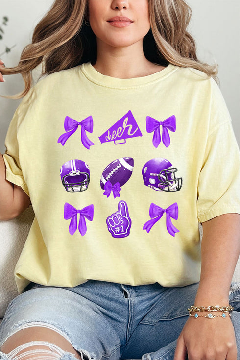 Purple Blitz And Bows Comfort Colors Adult Ring-Spun Cotton Tee