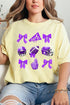 Purple Blitz And Bows Comfort Colors Adult Ring-Spun Cotton Tee