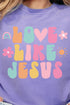 Rainbow Floral Love Like Jesus Comfort Colors Adult Ring-Spun Cotton Tee