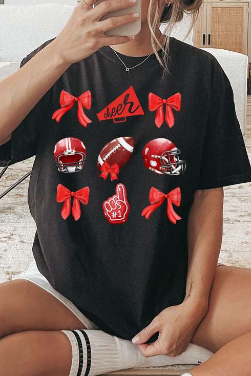 Red Blitz And Bows Comfort Colors Adult Ring-Spun Cotton Tee
