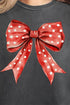 Red Raspberry Dot Bow Comfort Colors Adult Ring-Spun Cotton Tee