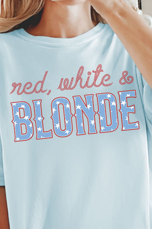 Red, White & Blonde Comfort Colors Adult Ring-Spun Cotton Tee