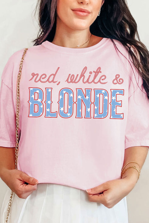 Red, White & Blonde Comfort Colors Adult Ring-Spun Cotton Tee
