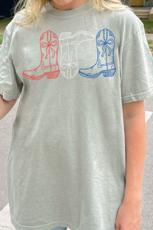 Red, White, & Boots Comfort Colors Adult Ring-Spun Cotton Tee