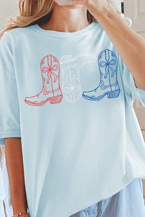 Red, White, & Boots Comfort Colors Adult Ring-Spun Cotton Tee