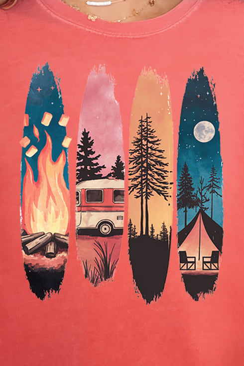 Retro Around The Fire Comfort Colors Adult Ring-Spun Cotton Tee