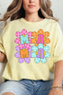 Retro Floral Checkered Mama Comfort Colors Adult Ring-Spun Cotton Tee