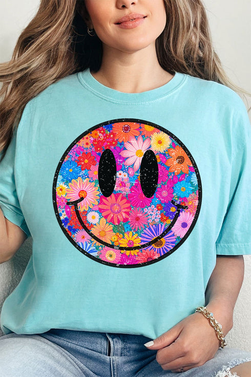 Retro Happy Smiles Comfort Colors Adult Ring-Spun Cotton Tee