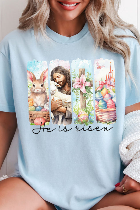 Retro He Is Risen Comfort Colors Adult Ring-Spun Cotton Tee