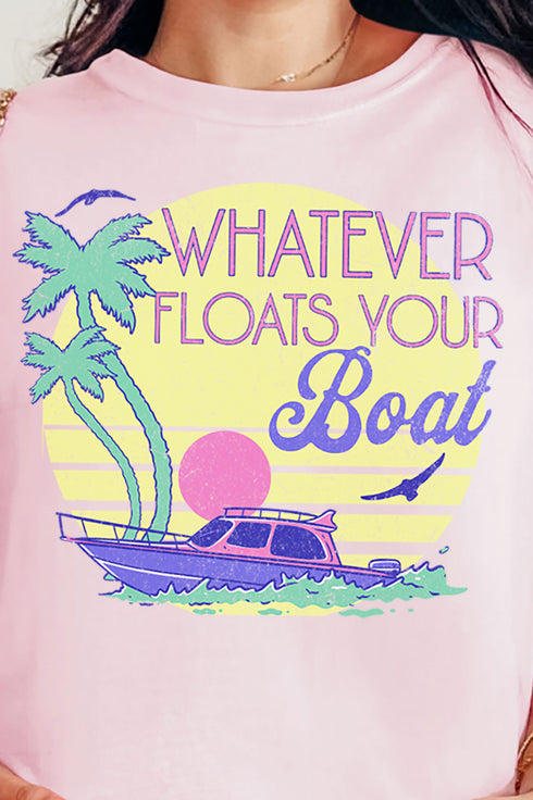 Retro Whatever Floats Your Boat Comfort Colors Adult Ring-Spun Cotton Tee