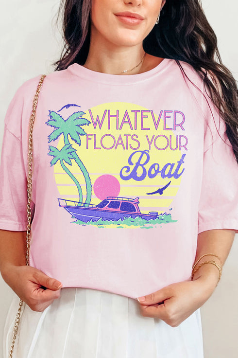 Retro Whatever Floats Your Boat Comfort Colors Adult Ring-Spun Cotton Tee