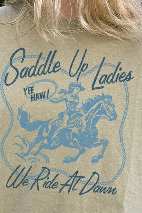 Saddle Up Ladies Comfort Colors Adult Ring-Spun Cotton Tee