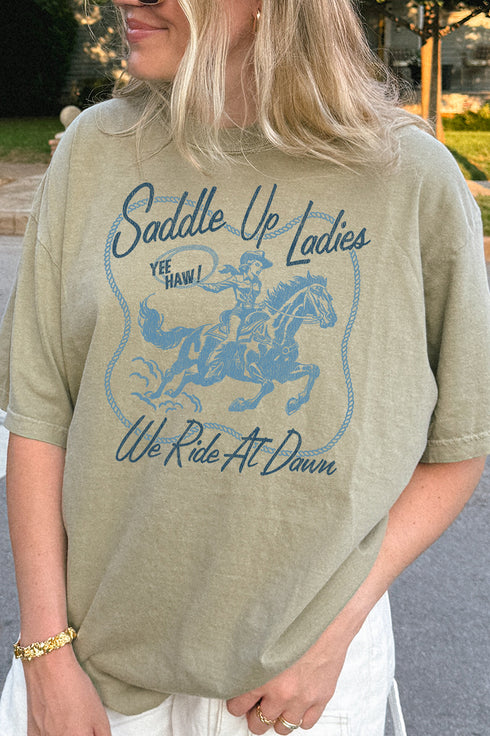 Saddle Up Ladies Comfort Colors Adult Ring-Spun Cotton Tee