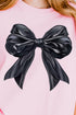 Satin Black Bow Comfort Colors Adult Ring-Spun Cotton Tee