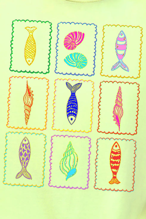 Sea Life Stamps Comfort Colors Adult Ring-Spun Cotton Tee