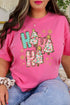 Sparkle Ho Ho Ho Preppy Blossom Comfort Colors Adult Ring-Spun Cotton Tee