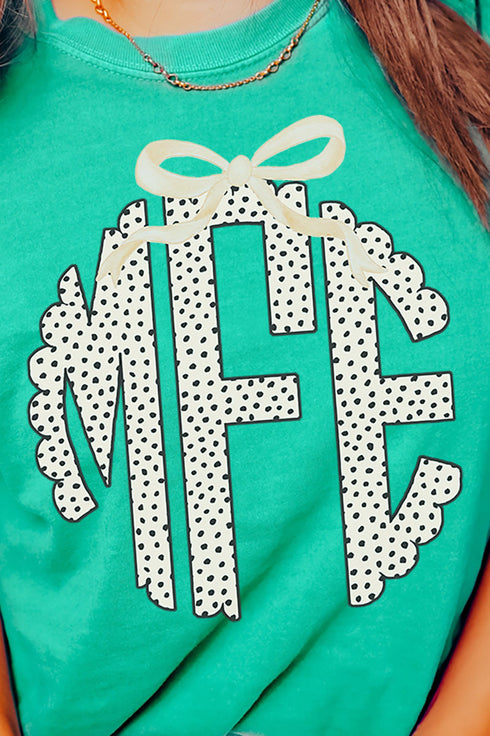 Speckle 3 Letter Monogram Comfort Colors Adult Ring-Spun Cotton Tee