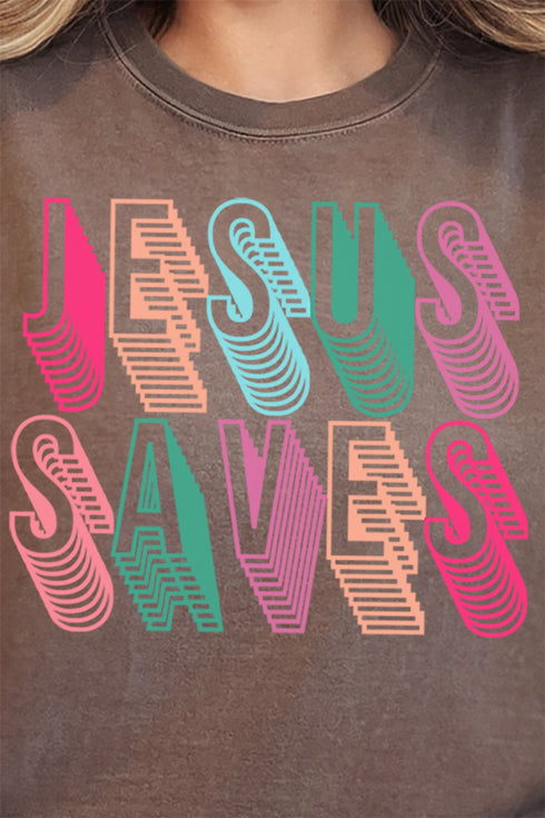 Stacked Jesus Saves Comfort Colors Adult Ring-Spun Cotton Tee