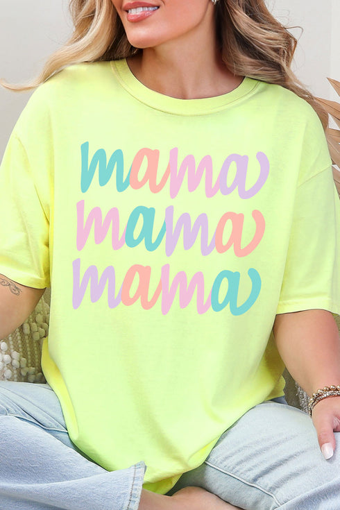 Stacked Pastel Mama Comfort Colors Adult Ring-Spun Cotton Tee