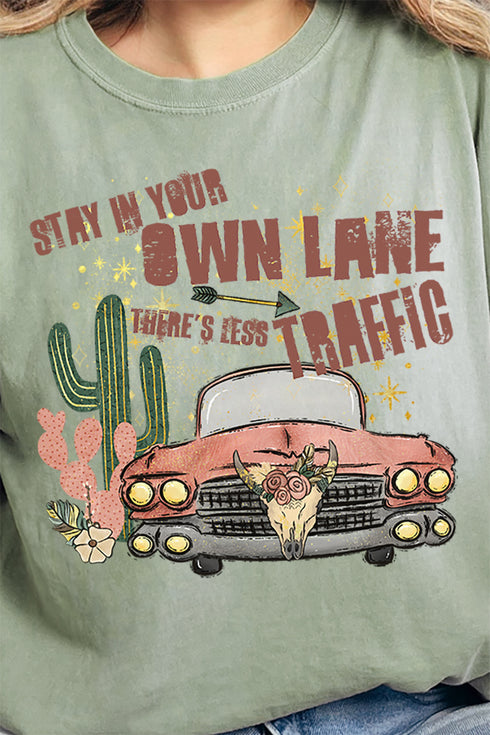 Stay In Your Own Lane Comfort Colors Adult Ring-Spun Cotton Tee