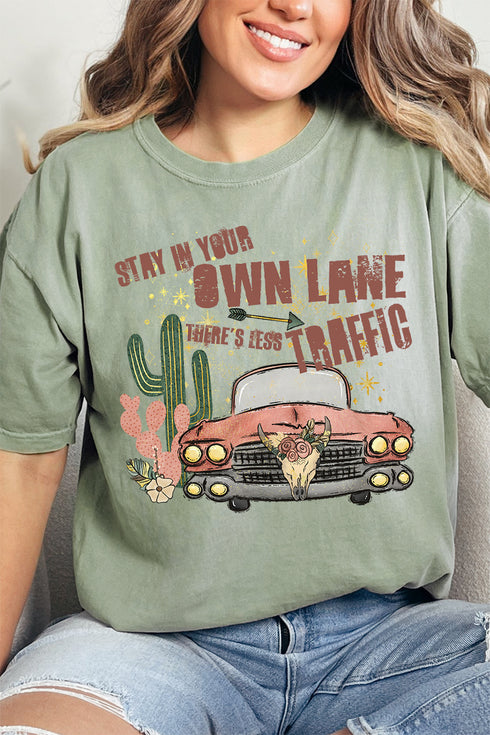 Stay In Your Own Lane Comfort Colors Adult Ring-Spun Cotton Tee