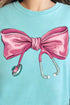 Stethoscope Bow Comfort Colors Adult Ring-Spun Cotton Tee