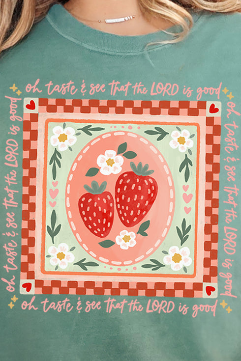 Strawberry Oh Taste & See Comfort Colors Adult Ring-Spun Cotton Tee