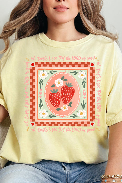 Strawberry Oh Taste & See Comfort Colors Adult Ring-Spun Cotton Tee