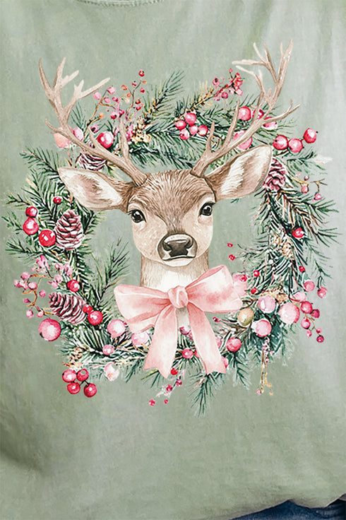 Sugar Plum Deer Comfort Colors Adult Ring-Spun Cotton Tee