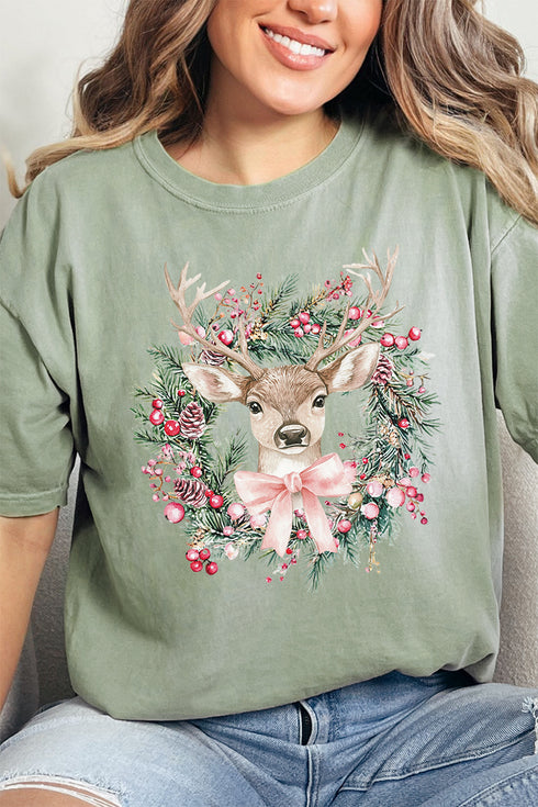 Sugar Plum Deer Comfort Colors Adult Ring-Spun Cotton Tee