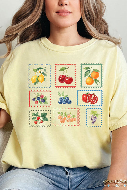 Summer Fruit Stamps Comfort Colors Adult Ring-Spun Cotton Tee
