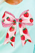 Summertime Strawberries Bow Comfort Colors Adult Ring-Spun Cotton Tee