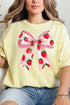 Summertime Strawberries Bow Comfort Colors Adult Ring-Spun Cotton Tee