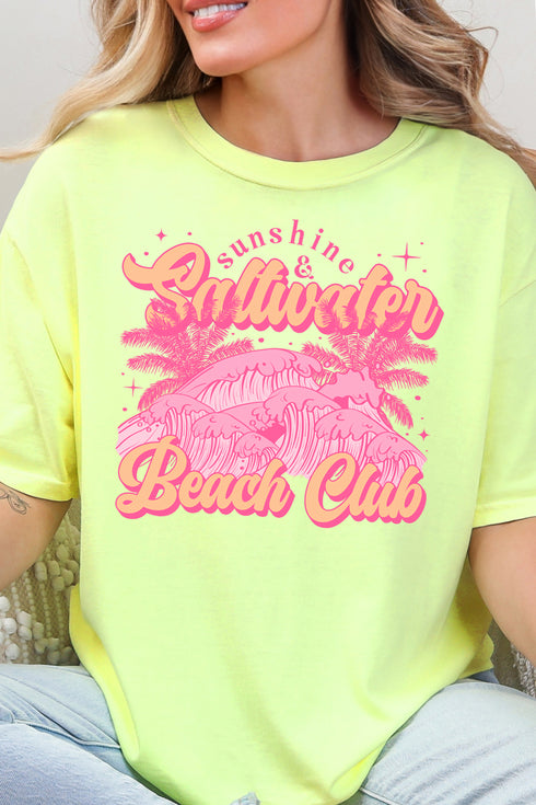 Sunshine & Saltwater Beach Club Comfort Colors Adult Ring-Spun Cotton Tee