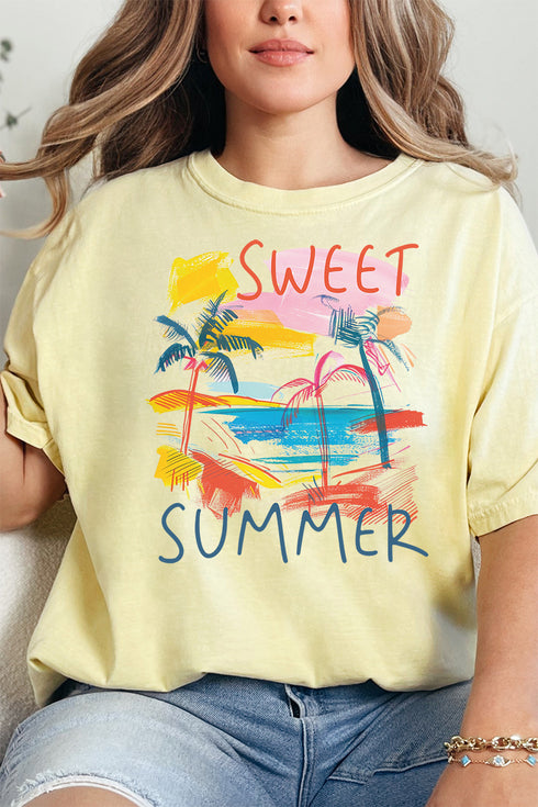 Sweet Summer Palms Comfort Colors Adult Ring-Spun Cotton Tee