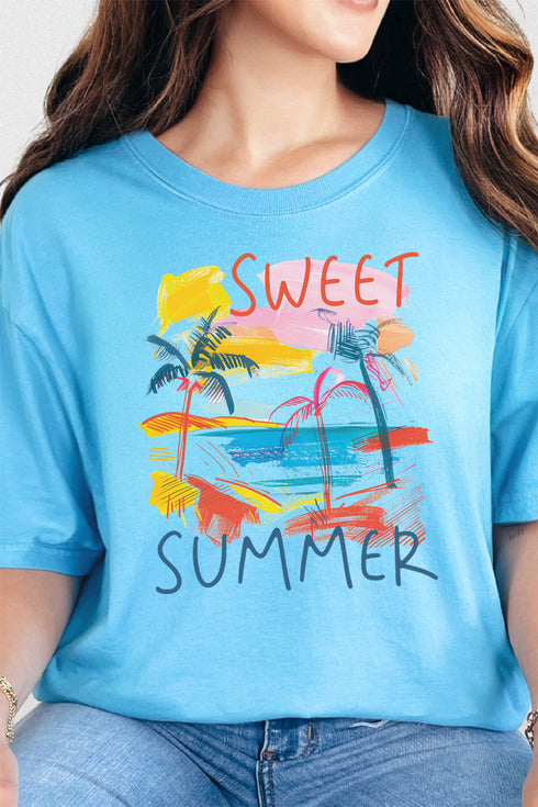 Sweet Summer Palms Comfort Colors Adult Ring-Spun Cotton Tee