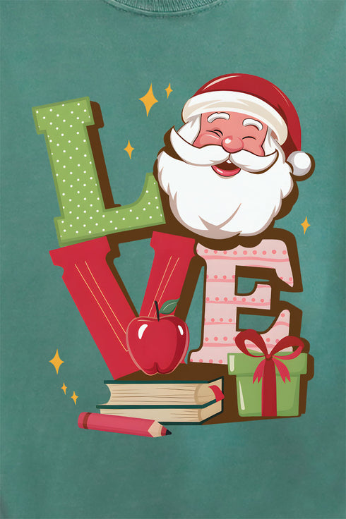 Teacher Love Christmas Comfort Colors Adult Ring-Spun Cotton Tee