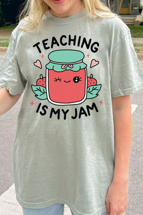 Teaching Is My Jam Comfort Colors Adult Ring-Spun Cotton Tee