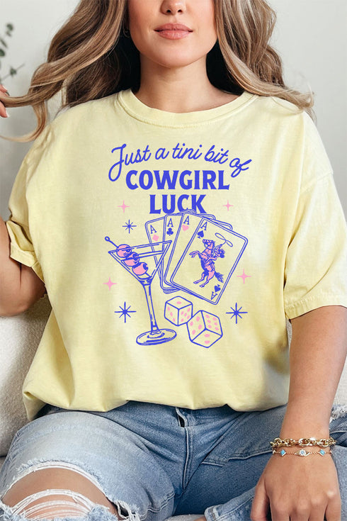 Tini Bit Of Cowgirl Luck Comfort Colors Adult Ring-Spun Cotton Tee