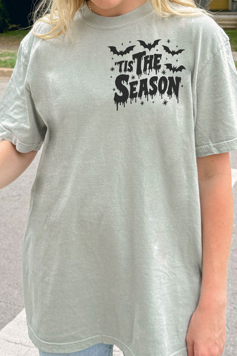 Tis The Season Spooky Front & Back Design Comfort Colors Adult Ring-Spun Cotton Tee