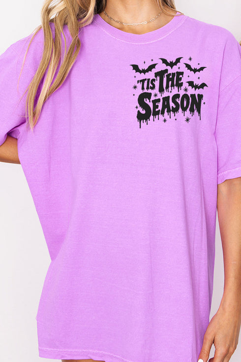 Tis The Season Spooky Front & Back Design Comfort Colors Adult Ring-Spun Cotton Tee