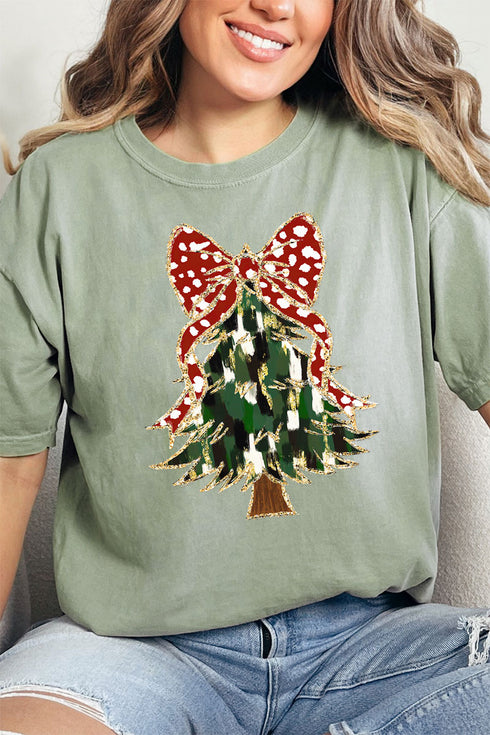 Traditional Glitzy Christmas Tree Comfort Colors Adult Ring-Spun Cotton Tee
