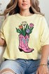 Tulip Cowgirl Boots Comfort Colors Adult Ring-Spun Cotton Tee
