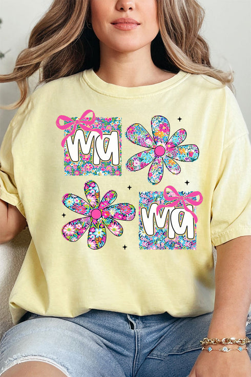 Vibrant Floral Mama Comfort Colors Adult Ring-Spun Cotton Tee