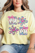 Vibrant Floral Mama Comfort Colors Adult Ring-Spun Cotton Tee