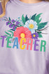 Vibrant Floral Teacher Comfort Colors Adult Ring-Spun Cotton Tee