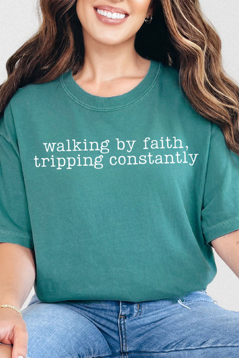 Walking By Faith Comfort Colors Adult Ring-Spun Cotton Tee
